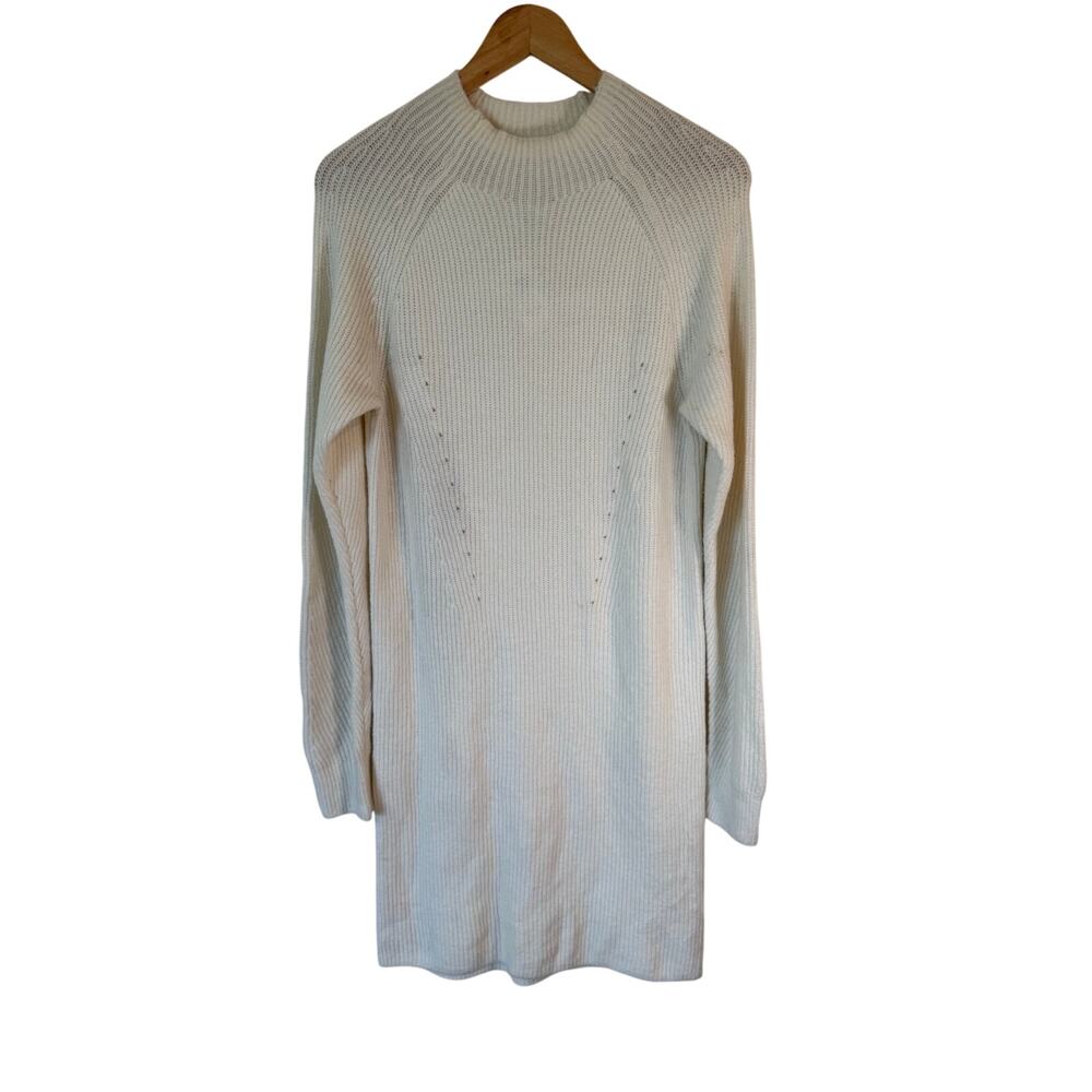 NWT Abercrombie & Fitch Long Sleeve Knit Dress White Women's Medium Classic